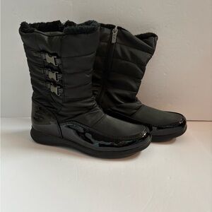 TOTES Size 9 M Women's Black Zip Up Winter Snow Boots